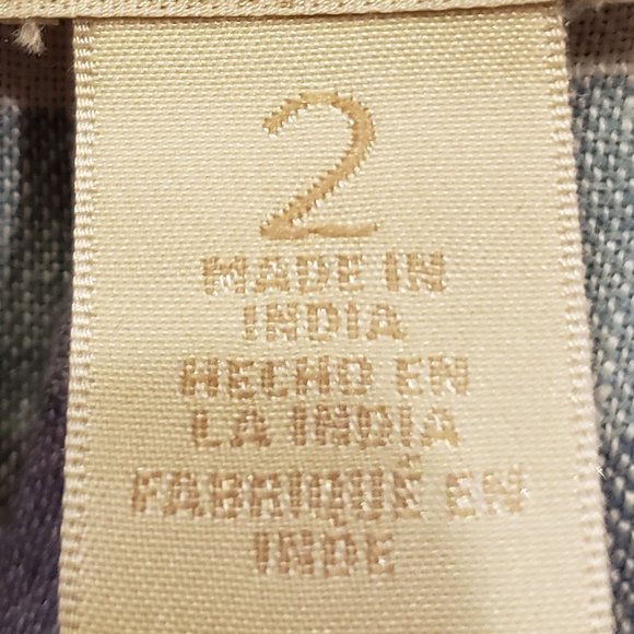 Chico's linen tunic in blue, white & lilac - sz 2 - Picture 6 of 8